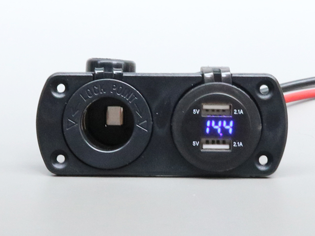  boat for 12V cigar socket + voltmeter attaching USB socket AG21 marine control number [AS0213C]