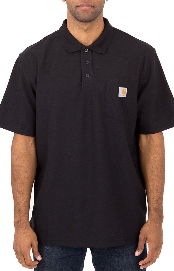 Carhartt (カーハート) US ポロシャツ 半袖 (K570) Contractor's Work Pocket Polo Black ブラック (S)_画像1