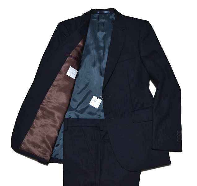 【新品】送料無料 Paul Smith ポールスミス 英国調高級スーツ Mサイズ 日本製 ジョイックス取扱い 黒に近い濃紺 ビジネスにも 8115