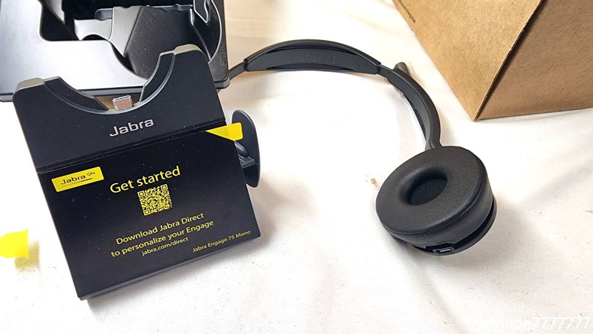 【新品/未使用品】 Jabra Evolve 75 SE ヘッドセット 充電スタンド 片耳 ノイズキャンセリング ワイヤレス Bluetooth USB ドングル付き