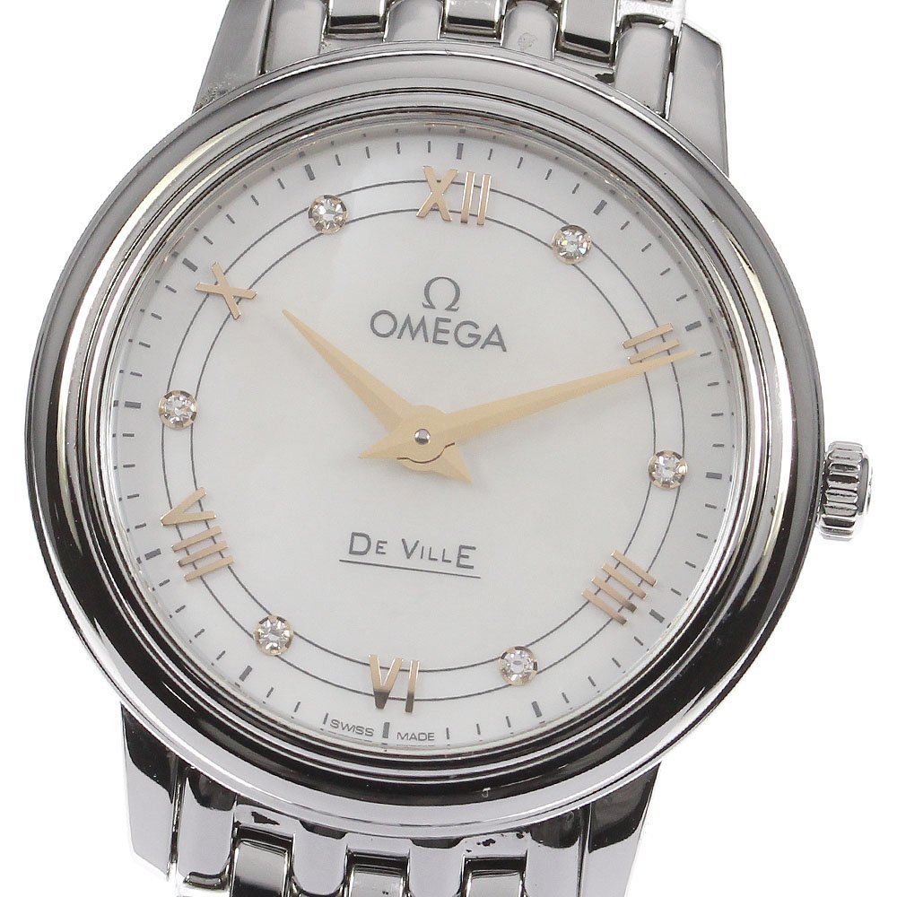 ☆良品【OMEGA】オメガ デビル プレステージ 6Pダイヤ 424.10.27.60