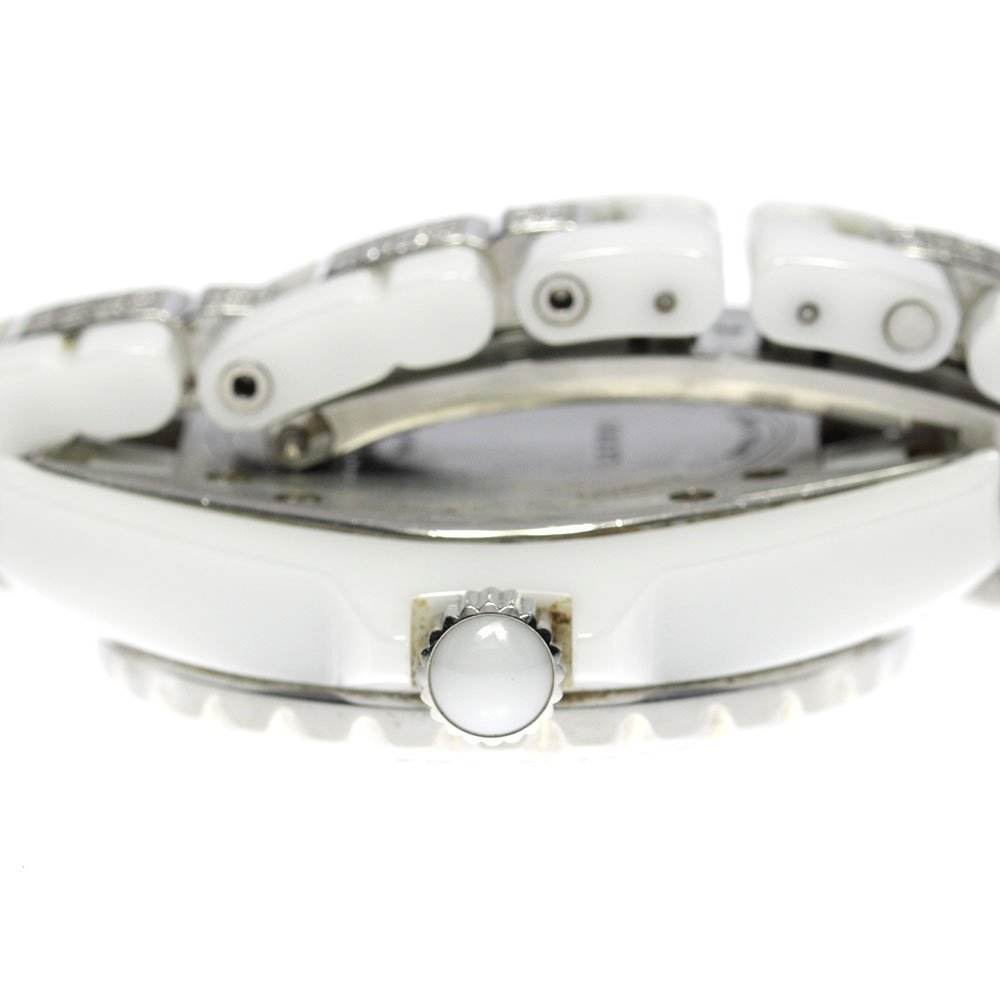  Chanel CHANEL H1420 J12 white ceramic diamond bezel bracele diamond quartz lady's _761304