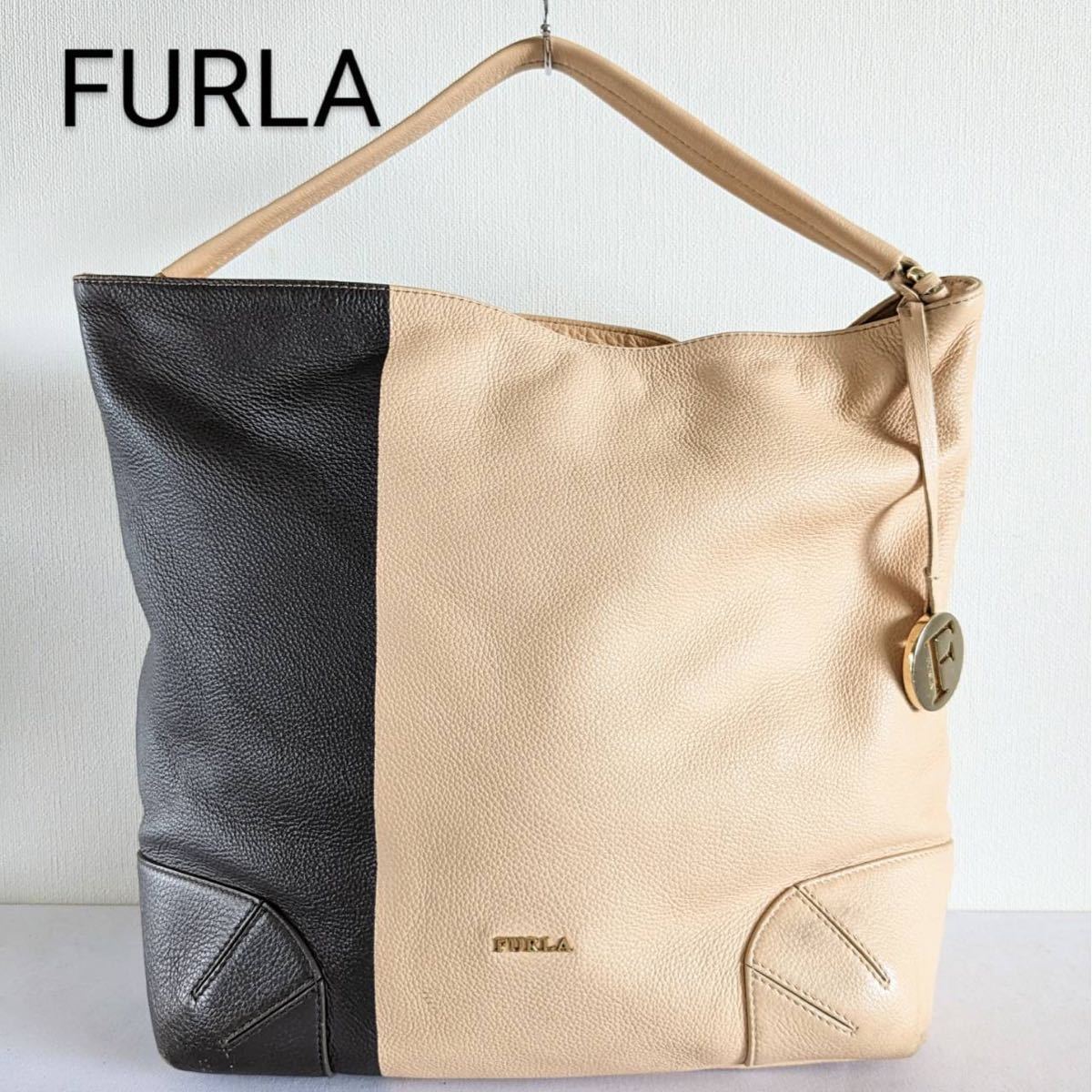 新作人気モデル FURLA フルラ ハンドバッグ レザー バイカラー