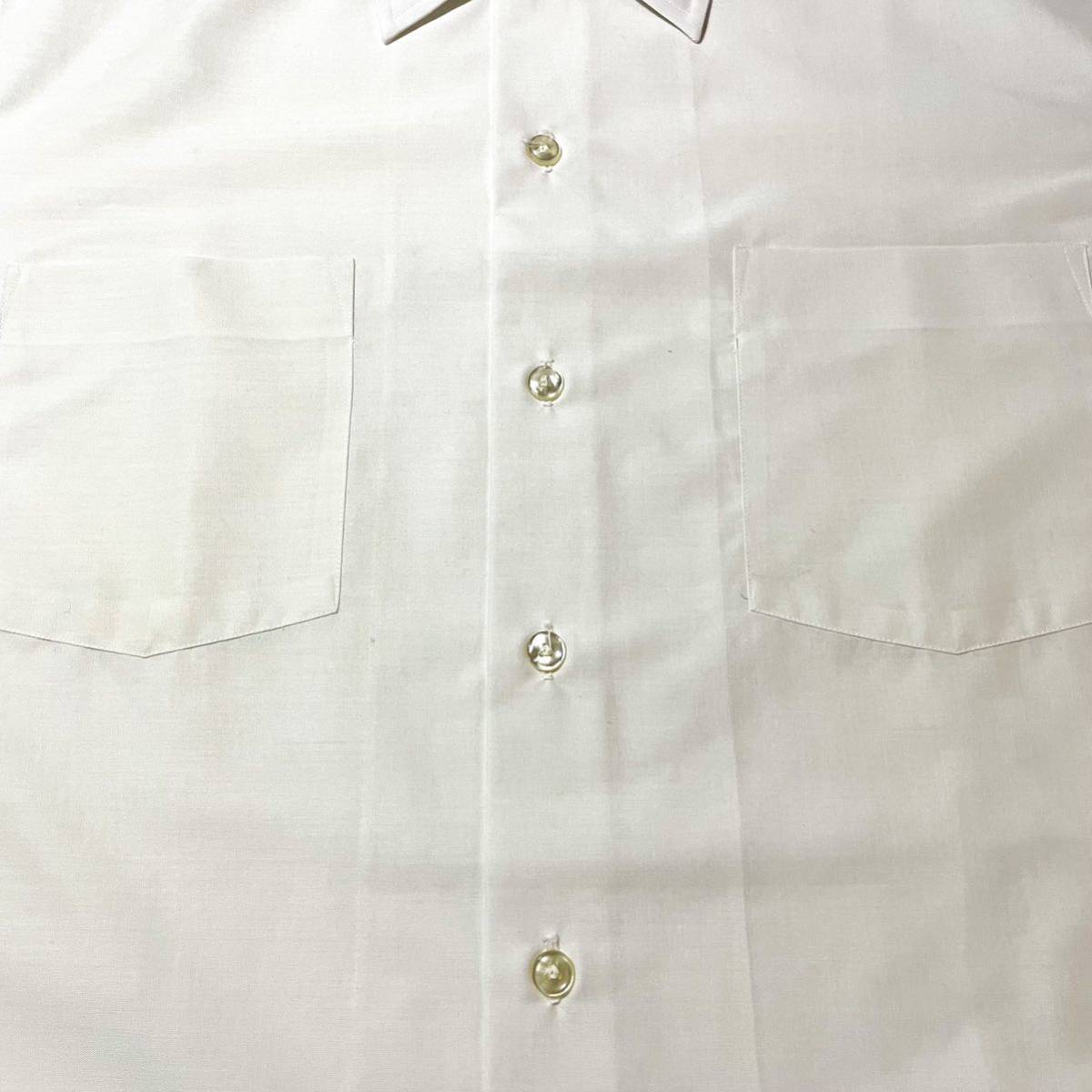 60s Hathaway Vintage Dress Shirt ハサウェイ ヴィンテージ ビンテージ シャツ ドレス オープンカラー ダブルカフス 白_画像3