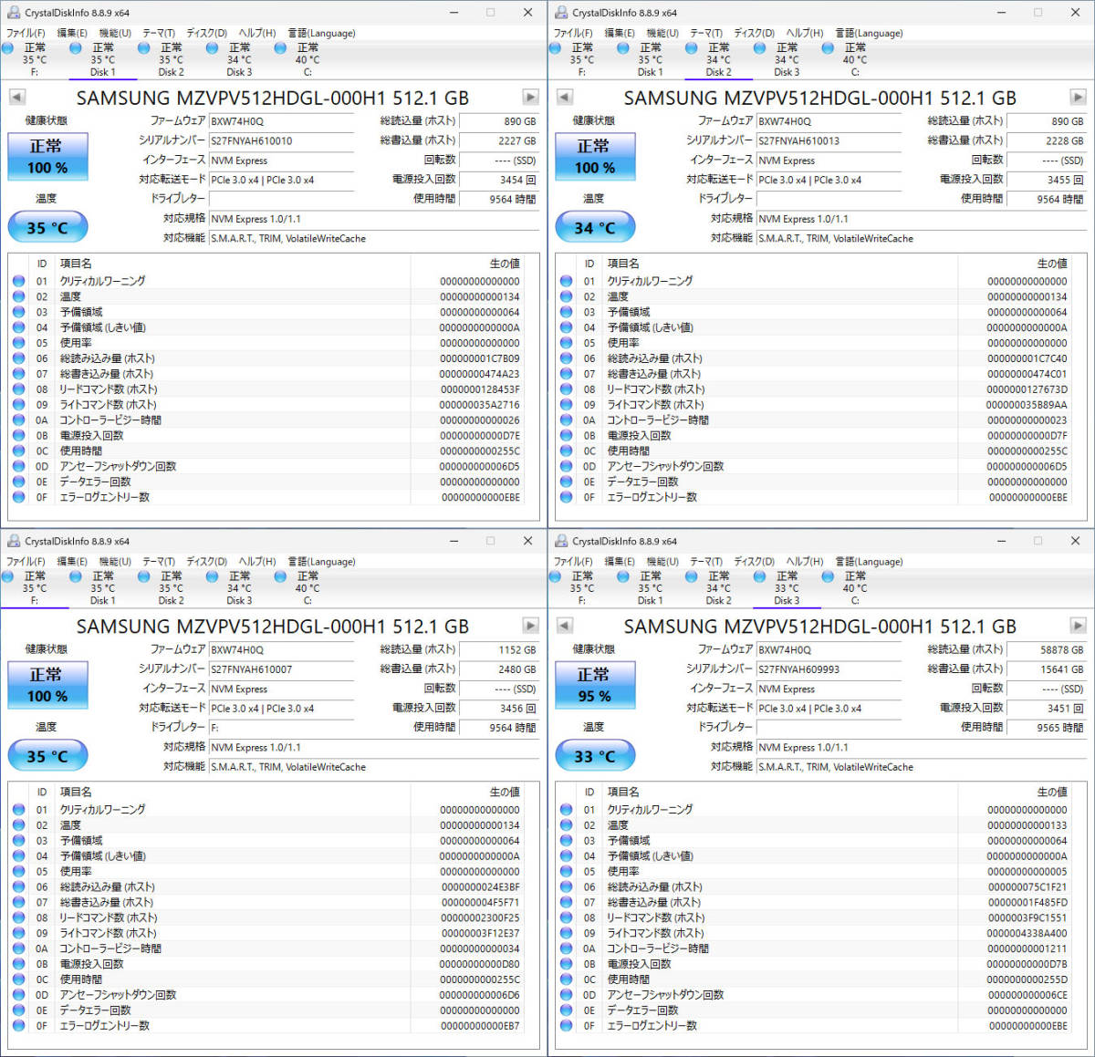 HP Z Turbo Drive Quad Pro NVMe SSD 512GB x4台 計2TB 搭載済 Z440 Z640 で動作確認済 MLC PCI-e_画像10