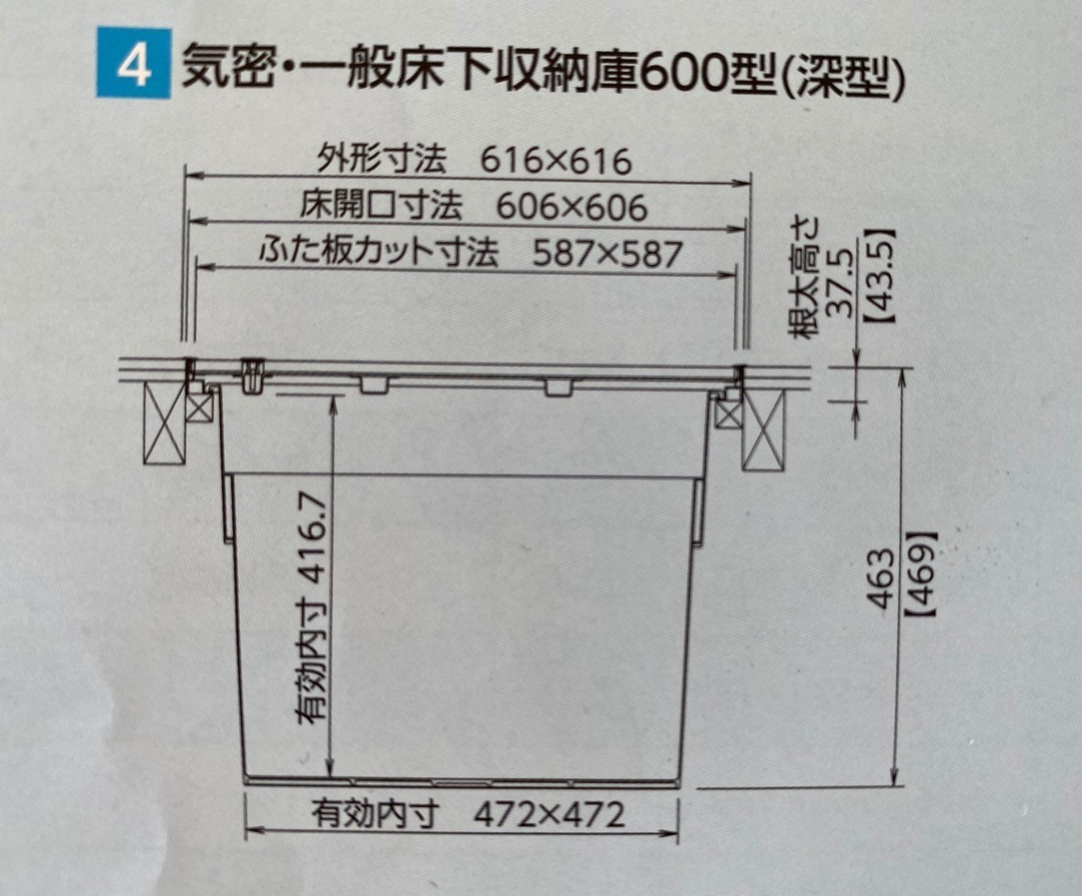 法人様限定 YPC 61BKJ 一般床下収納庫 600型 深型 ブロンズ 簡易梱包 吉川化成_画像2