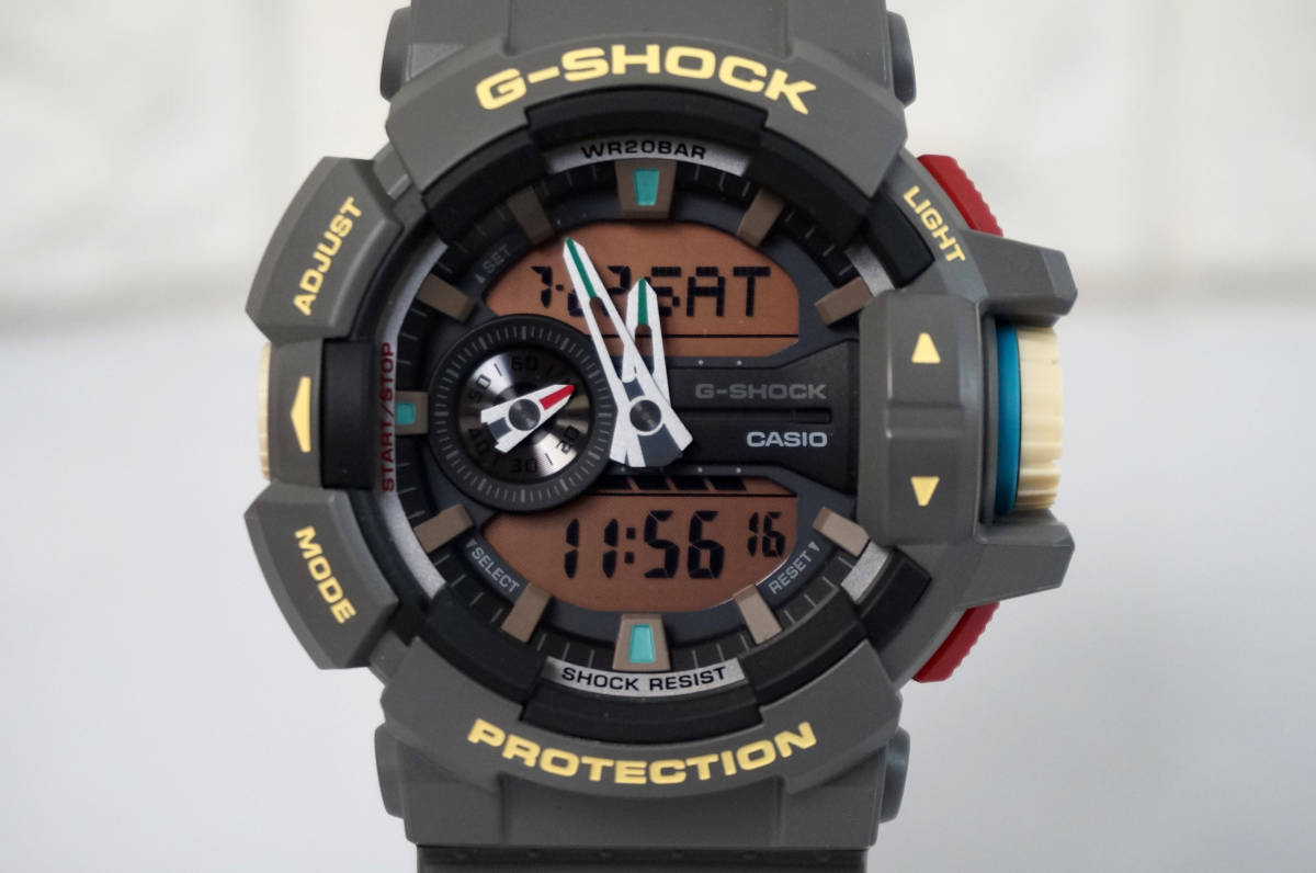 使用感なし極美品 CASIO G-SHOCK GA-400PC-8AJF 5398 20気圧防水 カシオ アナデジ Gショック グレー ビッグケース メンズ 腕時計_画像3