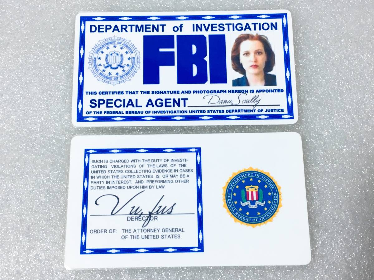 ☆ アメリカ 人気 SF系 ドラマ グッズ エックスファイル The X-Files ダナ スカリー ジリアン アンダーソンさん FBI IDカード ☆の画像1