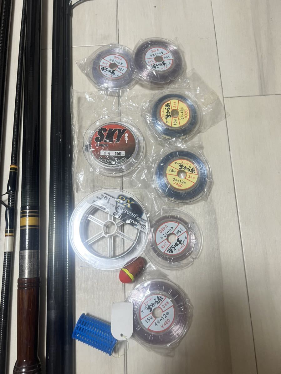 1円〜OLYMPIC SPIRAL SS CASTING 30-400 並継 投げ竿 2本セット/ extra pro skyes 390s 並継 投げ竿 1本セット/ 竿掛け/ PEライン等　_画像8