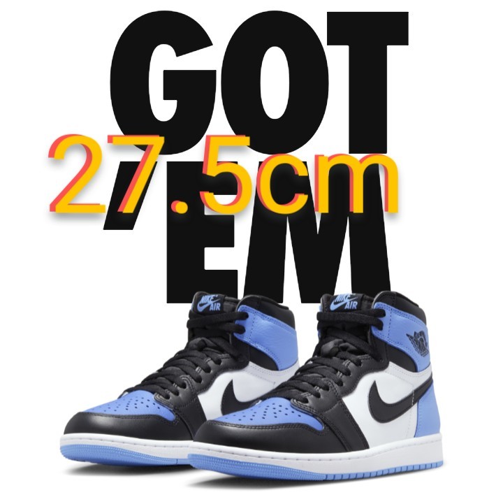 [SNKRS購入] Nike Air Jordan 1 Retro High OG University Blue/UNC Toe ナイキ エアジョーダン 1 High OG UNC 27.5cm ユニバーシティ