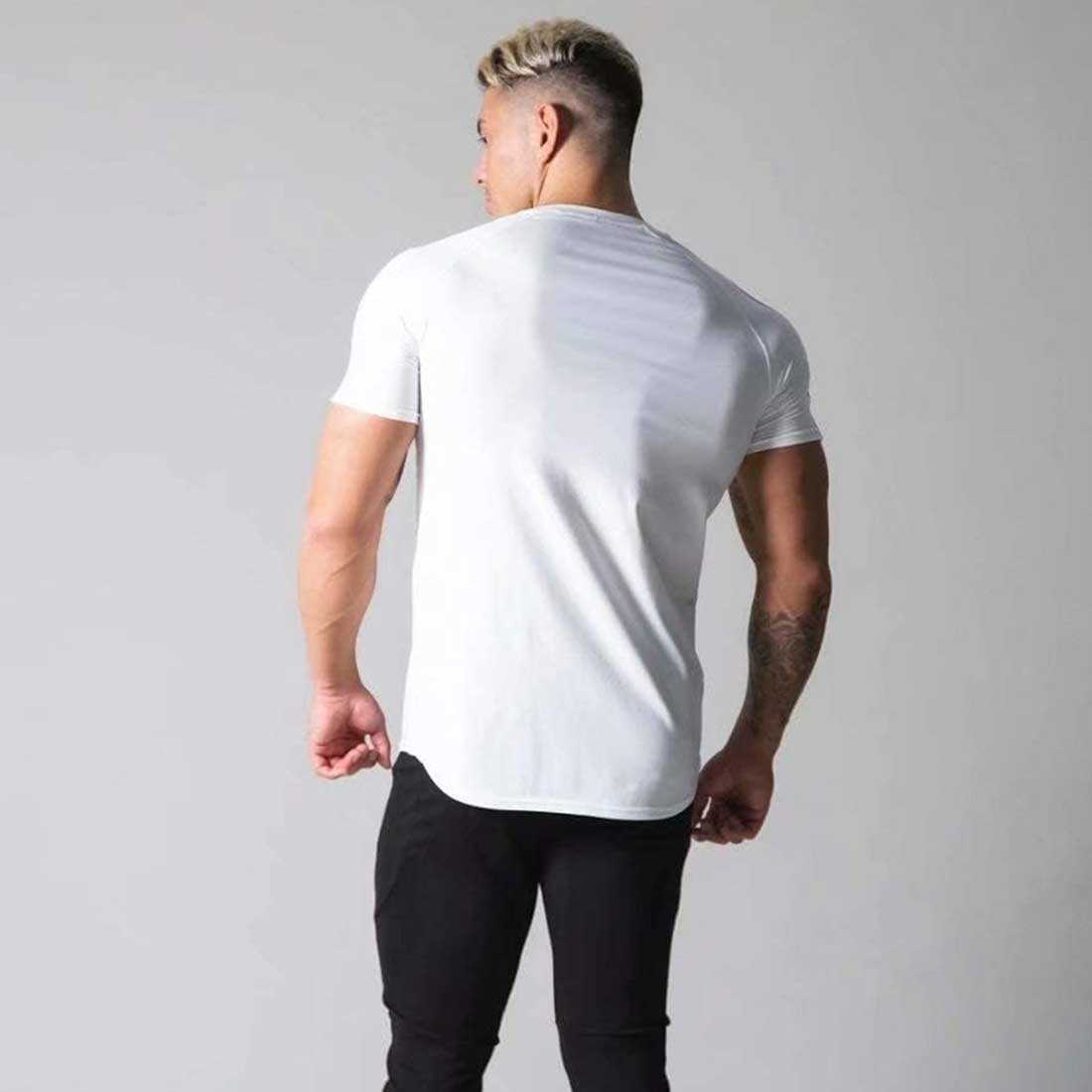 Tシャツ XLサイズ ホワイト トレーニングウェア メンズ ストレッチ 吸湿 速乾 スポーツウェア_画像7