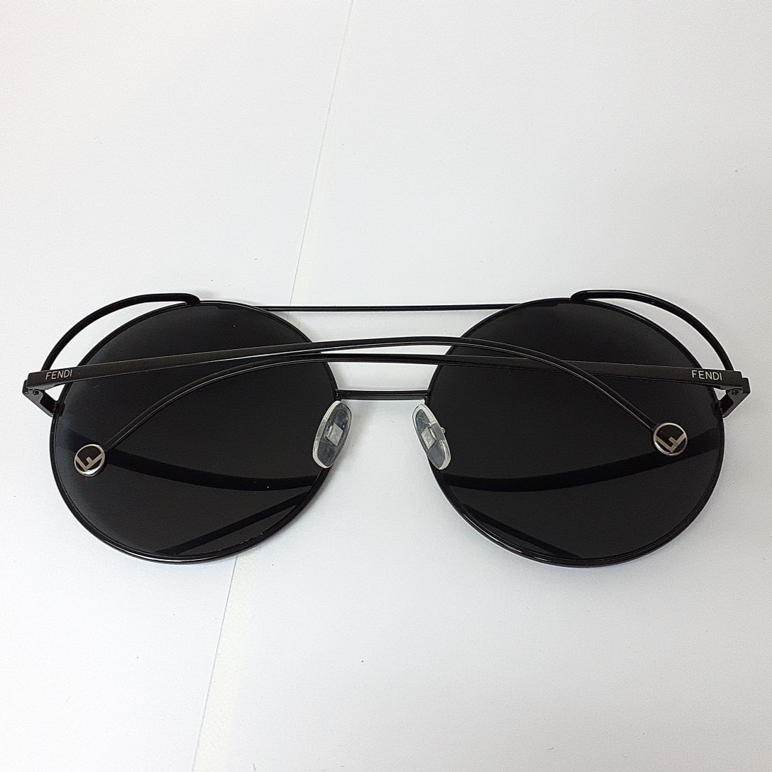 Fendi раунд Bridge рама солнцезащитные очки черный FF0285/S с футляром FENDI *3105/ высота . магазин T