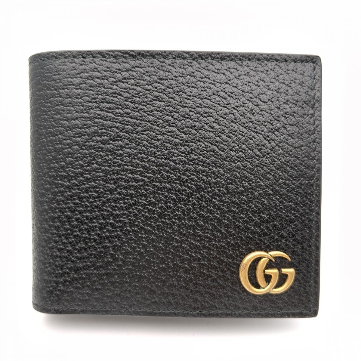 人気ブランド GUCCI ◆3109/宮竹店 グッチ レザー GGマーモント ブラック 二つ折り財布 203887 428725 男性用財布 人気ブランド GUCCI ◆3109/宮竹店 グッチ レザー GGマーモント ブラック 二つ折り財布 203887 428725 男性用財布