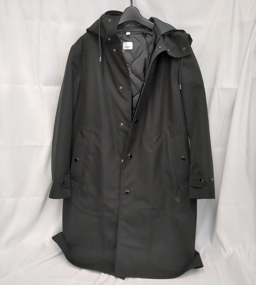 BURBERRY コート 2way ファーフード付き メンズ　ブラック　SIZE 46（ Lサイズ）　バーバリー ◆3115/登呂店