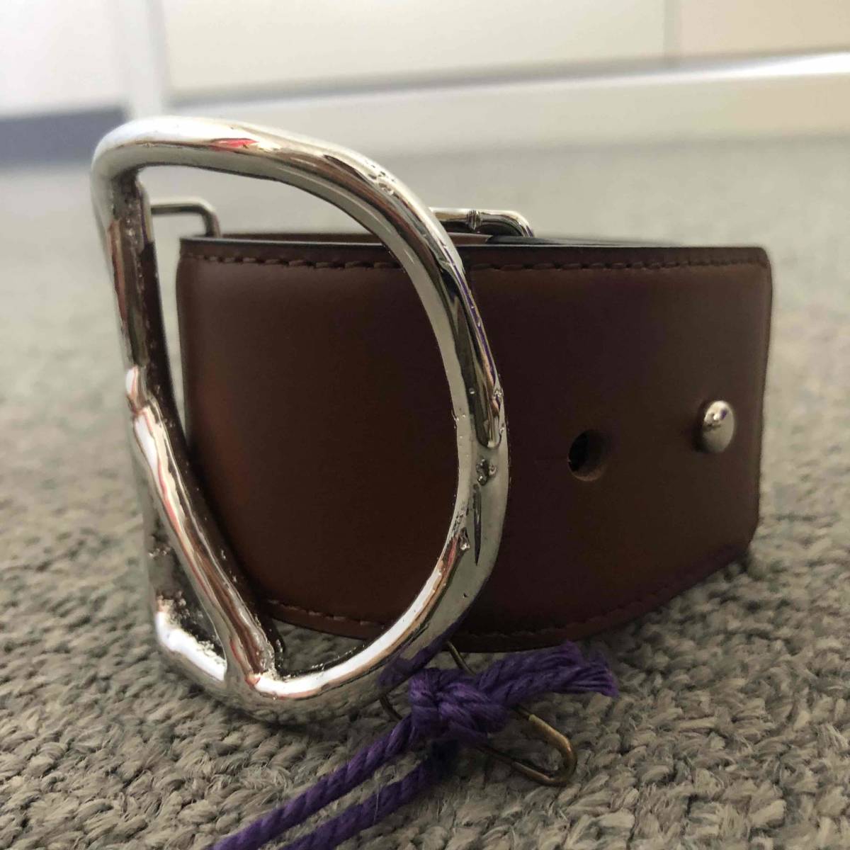  new goods unused size S Needles Peace Buckle Bracelet Steer Leather Brown needle z piece buckle bracele stereo a leather 