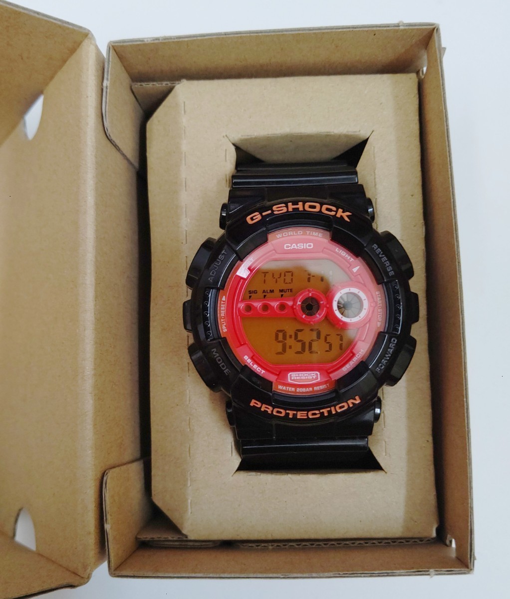 CASIO G-SHOCK GD-100HC-1JF ハイパーカラーズ オレンジ×ブラック デジタル 腕時計 美品 gshock_画像1