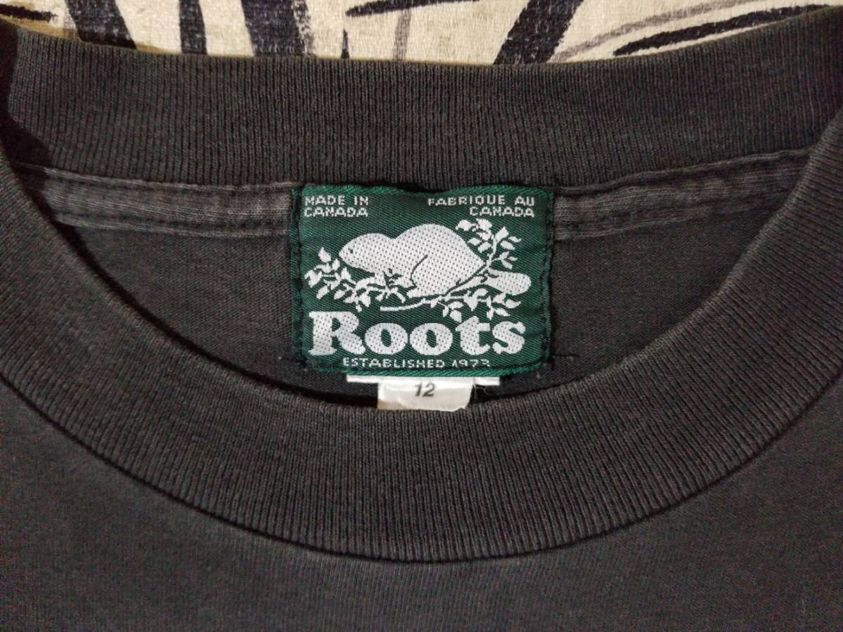 オペラ座の怪人 ダメージ あり Roots カナダ製 90s 80s当時物 ビンテージ オリジナル シングルステッチ 黒ボディ ミュージカル Tee Tシャツ_画像2