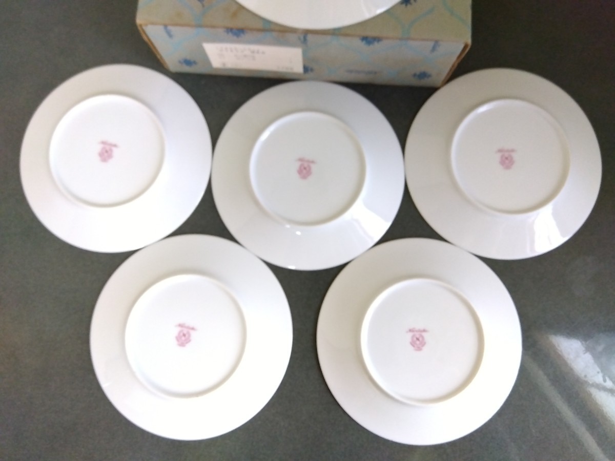 昭和レトロ食器、31cmの楕円皿と16cmのパン皿5枚セット、ノリタケホームセット“ロマネスク”頒布会日本陶器、ゴールド・花柄が艶やかです_画像5