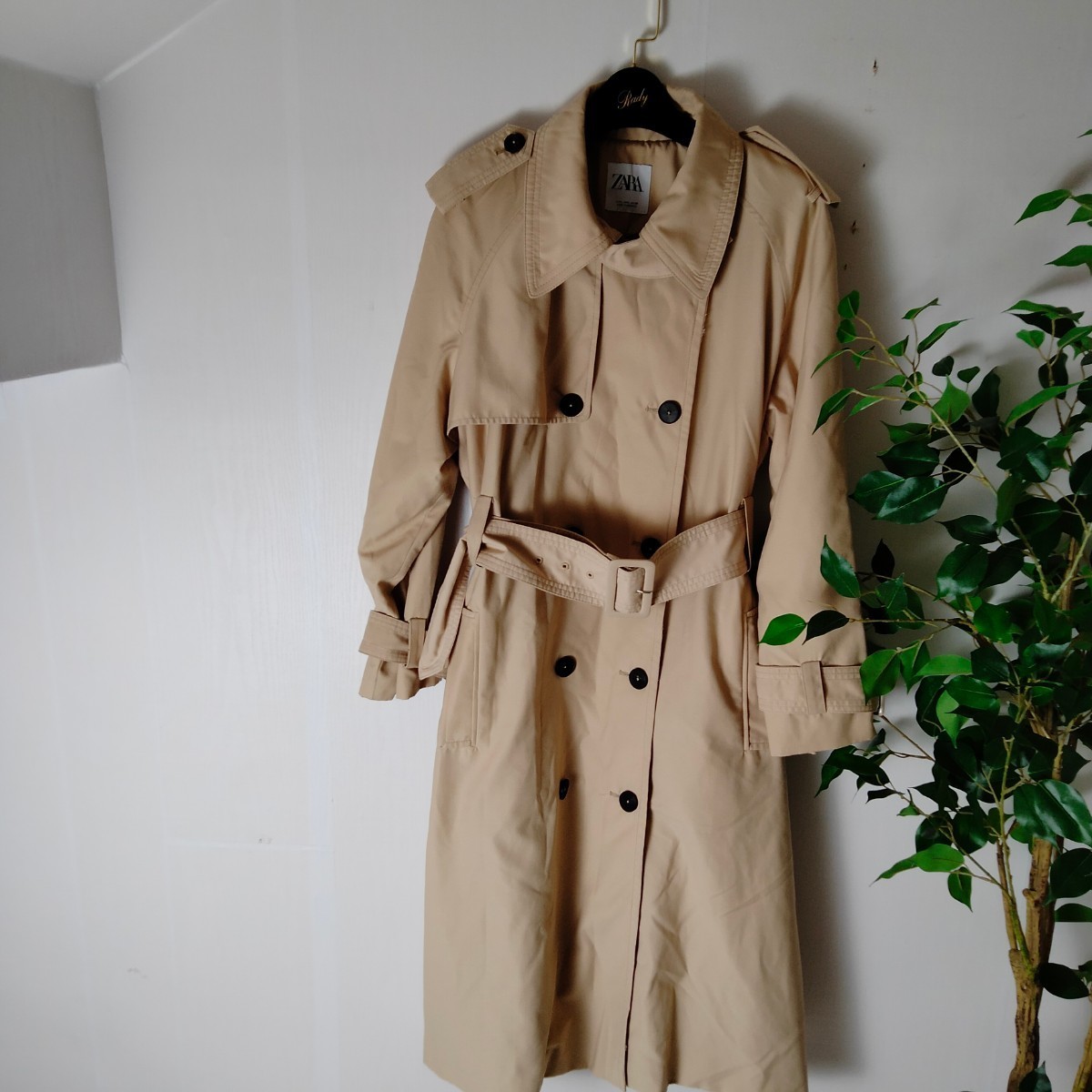230706 ザラ ZARA zara レディース L ロングコート トレンチコート