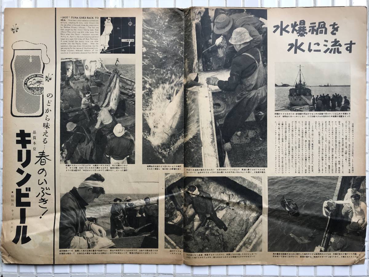 【1954年】アサヒグラフ 1954年 4月21日号 朝日新聞社 昭和29年 雑誌 グラフ誌 昭和レトロ 安部京子 第五福竜丸 水爆実験 天皇行幸 沼田市_画像5