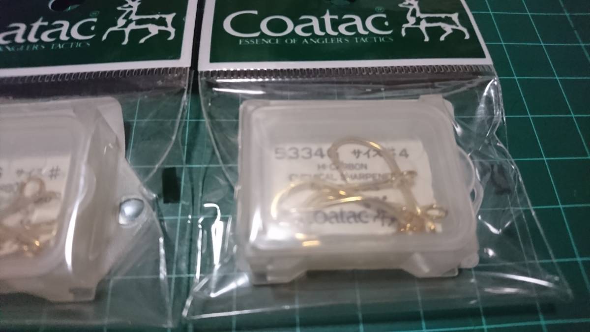 コータック 5334G シングルフック 2セット #4 Coatac 新品2 トラウト マス 山女魚 岩魚 ヤマメ イワナ サクラマス ニジマス アマゴ_画像3