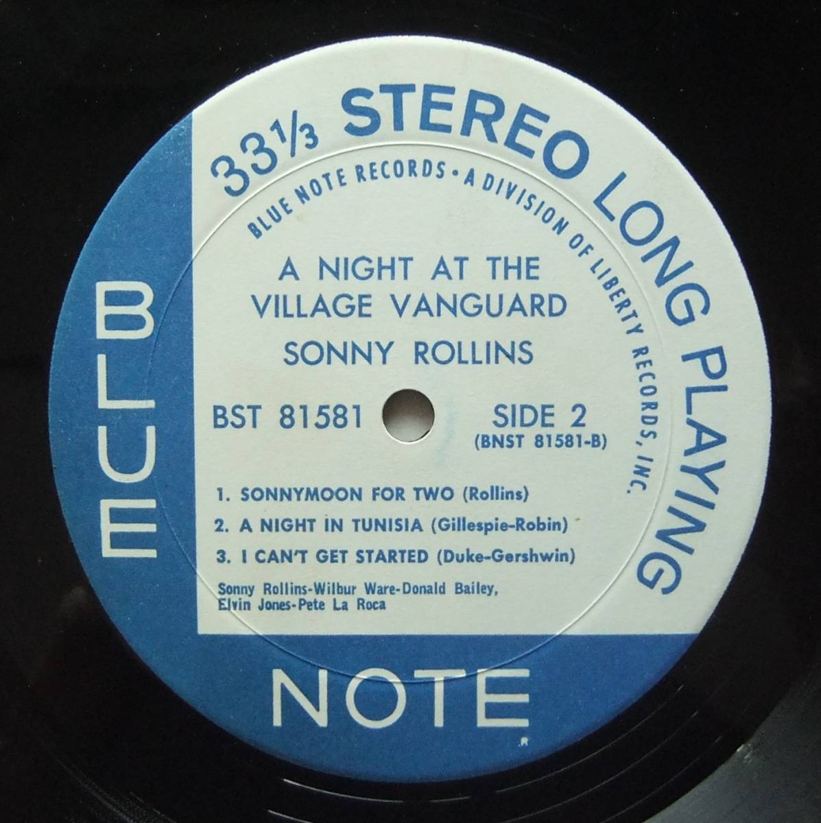 ◆ SONNY ROLLINS / A Night at The Village Vanguard ◆ Blue Note BST 85181 (Liberty) ◆_画像4