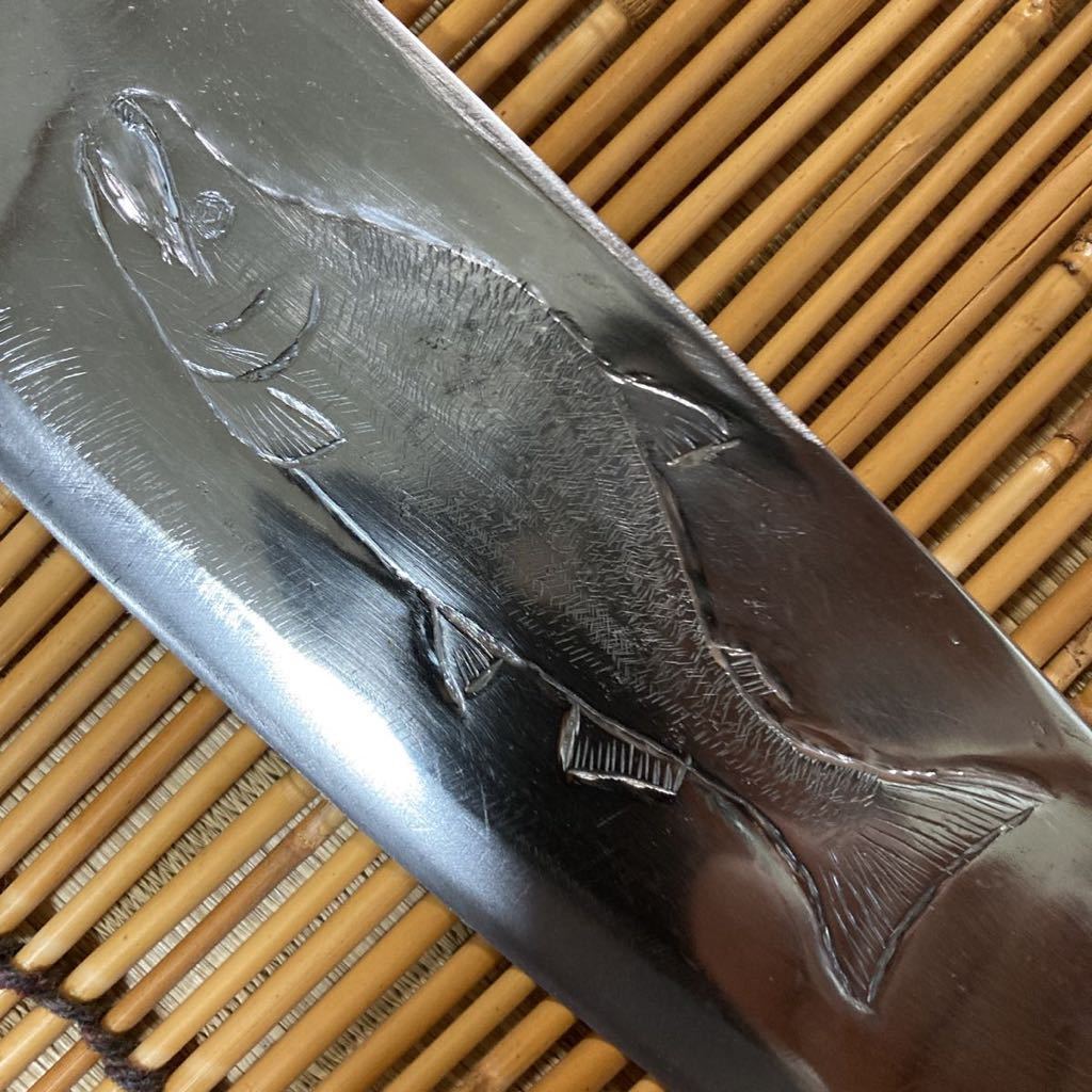 【ラッピング無料】 鮭切り包丁 紅鮭の彫刻 sculpture art knife kitchen Japanese その他