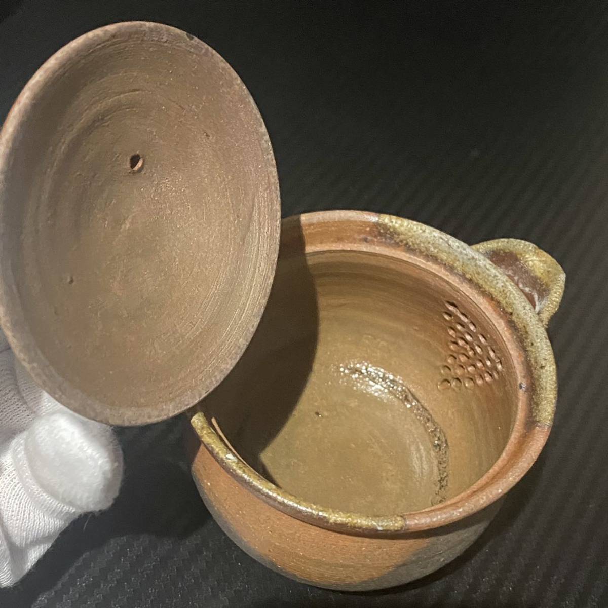 備前焼 宝瓶 急須 湯冷 煎茶道具 茶器 陶印有 作者不明 窯変 泡瓶 急須