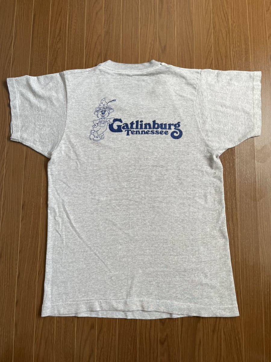 【80s OLD VINTAGE】80年代 オールド ビンテージ Tシャツ 霜降りグレー アメカジ古着 両面プリント_画像3