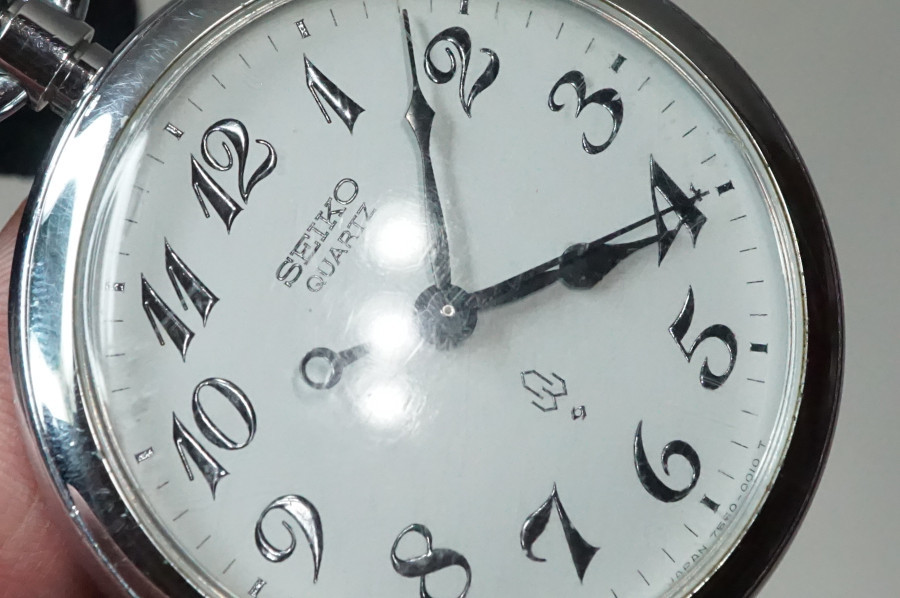 定番人気! 345 SEIKO 懐中時計 鉄道時計 クォーツ式 セイコー 7550
