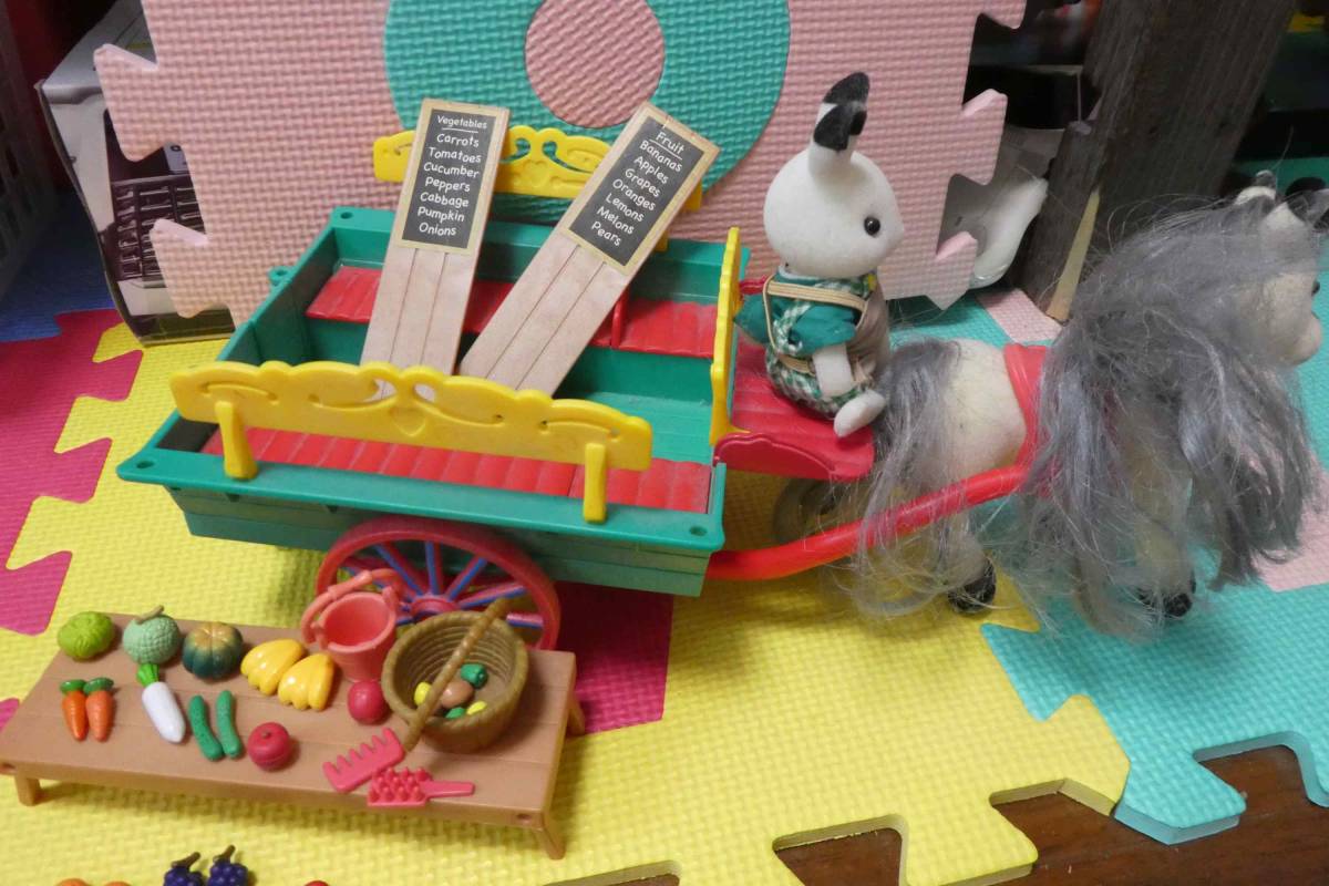 ☆使用☆Sylvania家庭☆英國農民的車＆小馬☆農家☆☆    原文:☆USED☆シルバニアファミリー☆UK　Farmer's Cart & Pony☆農家　馬☆