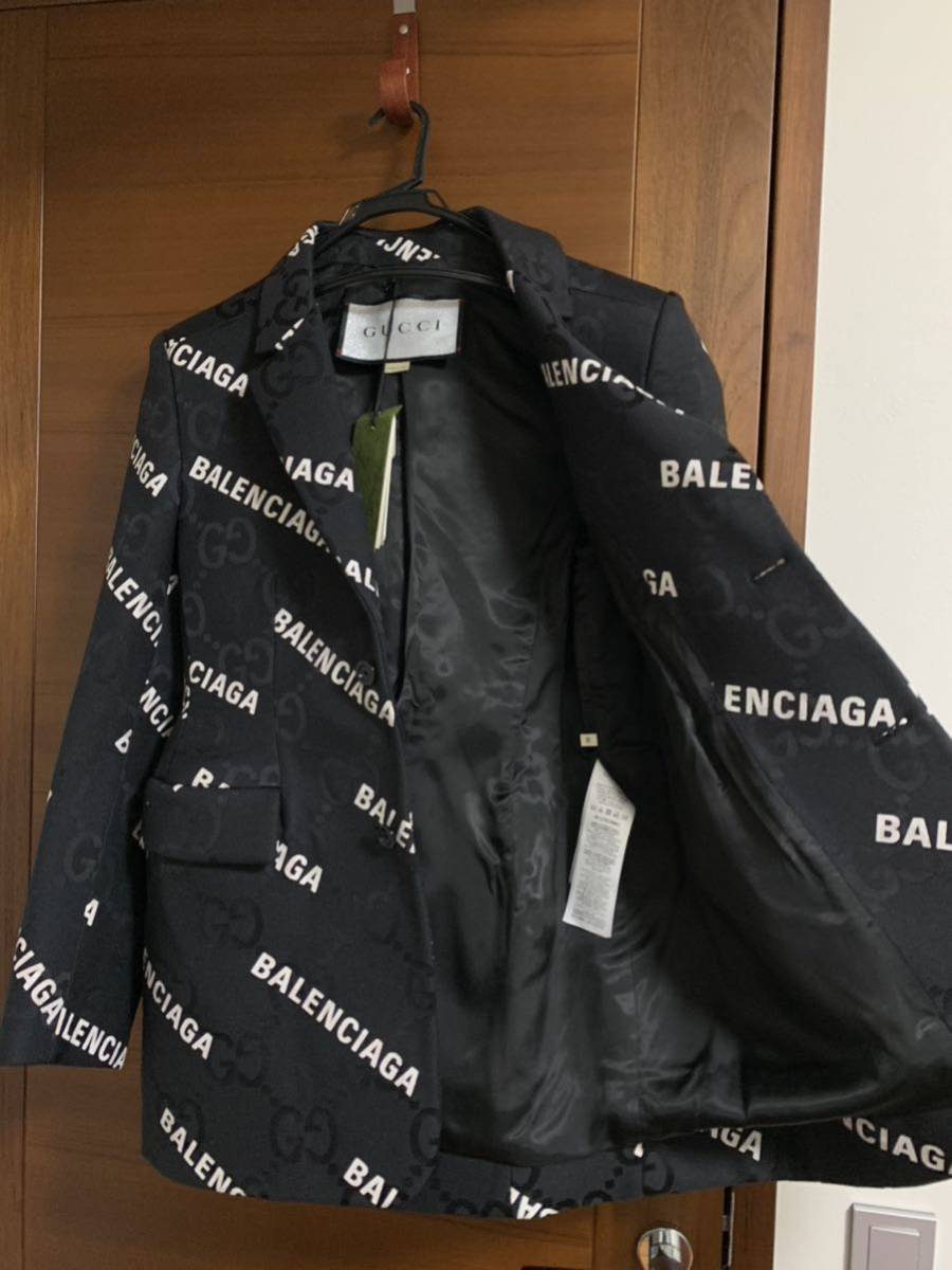 超希少　グッチ　バレンシアガ コラボ　ジャケット　黒　50 ハッカー　gucci balenciaga_画像5