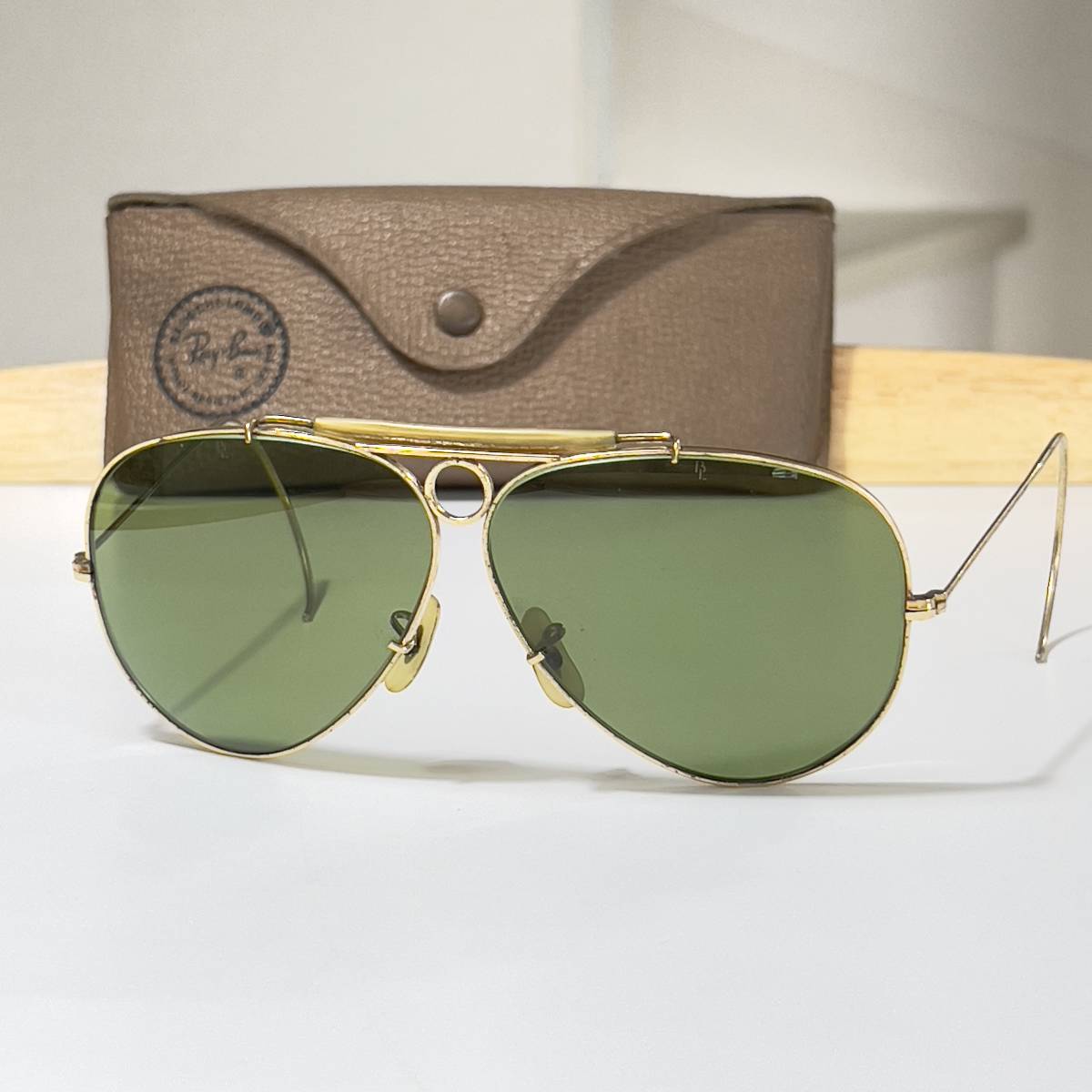 ◆70s Vintage B&L Ray-Ban ヴィンテージ ボシュロム社製 レイバン SHOOTER シューター レア 上部砂打 サングラス eyewear