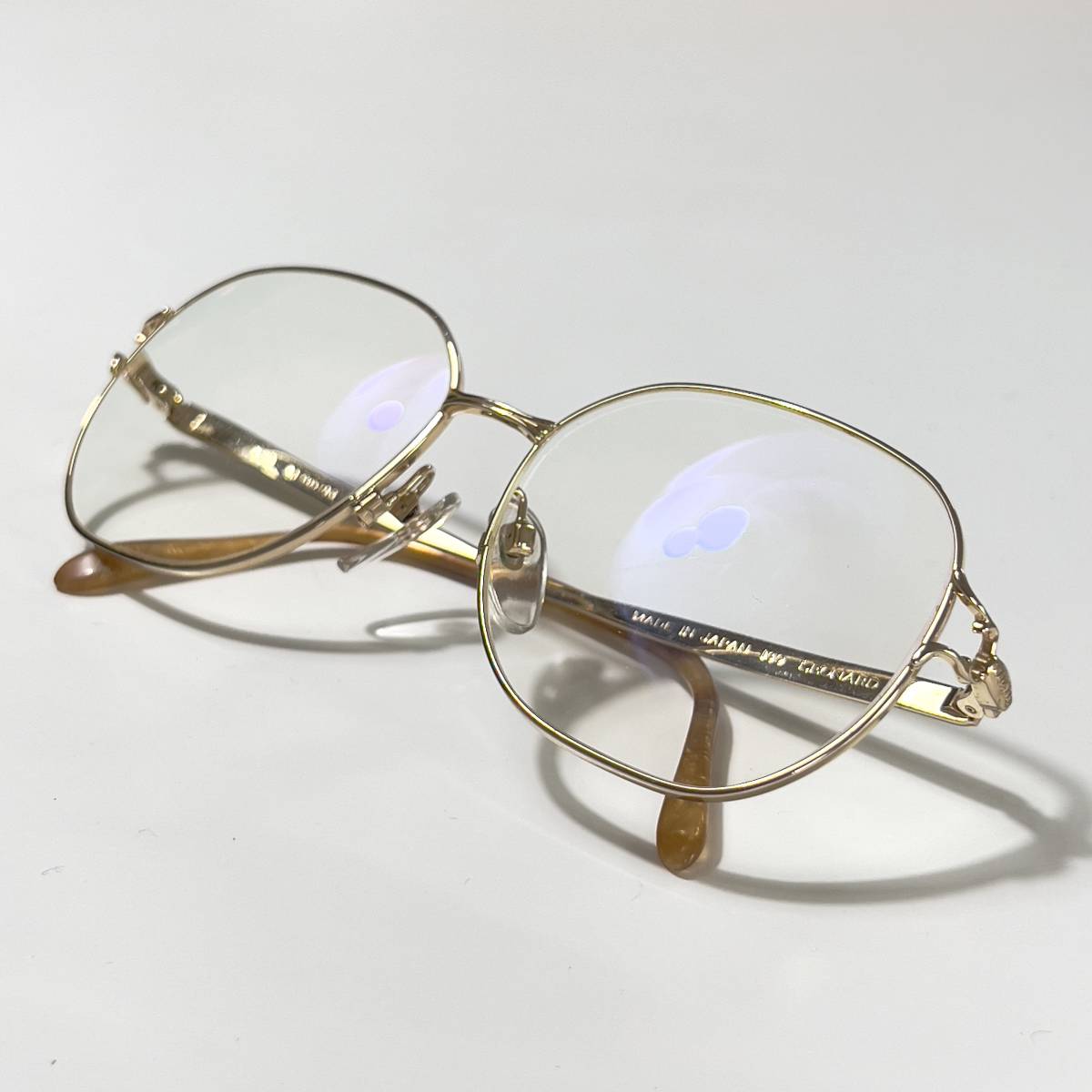 ◆LEONARD レオナール 眼鏡フレーム メガネ GPB ゴールド eyewear 老眼鏡 レディース 女性用 柄テンプル 日本製 MADE IN JAPAN_画像7
