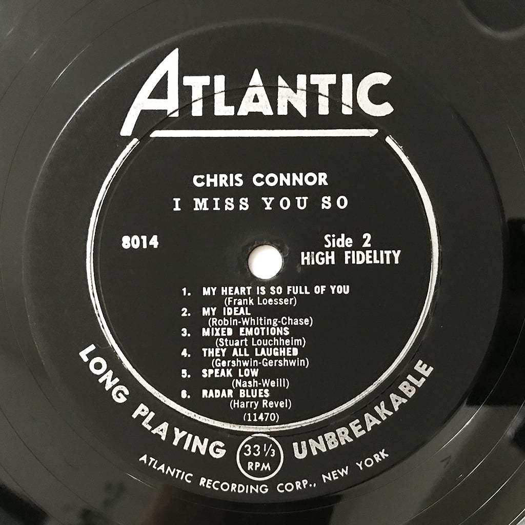 US ORIG LP■Chris Connor■I Miss You So■Atlantic 黒ラベル アメリカ盤 オリジナル モノラル【試聴できます】_画像6