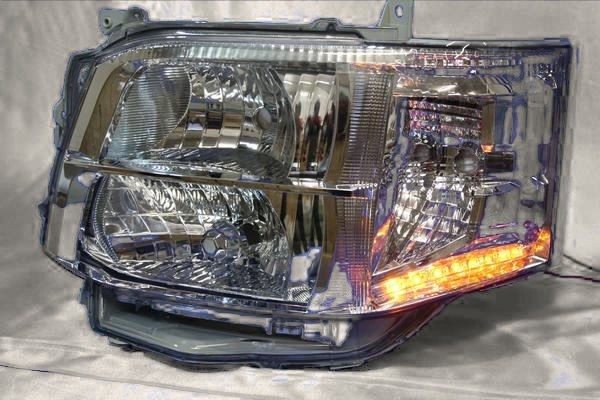 200 ハイエース 3型 ワイド LEDライン HID ヘッドライト フォグランプ メッキグリル フロントバンパー インナーグリル 7点セット 1型 2型_画像4