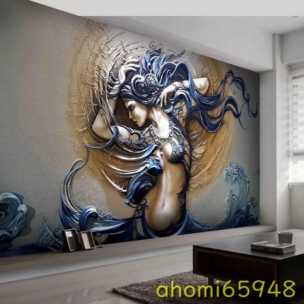 PB001: 3d立体壁紙 テレビの後ろの壁の装飾 芸術的な美しさ 寝室のカスタムメイドの壁の装飾_画像1