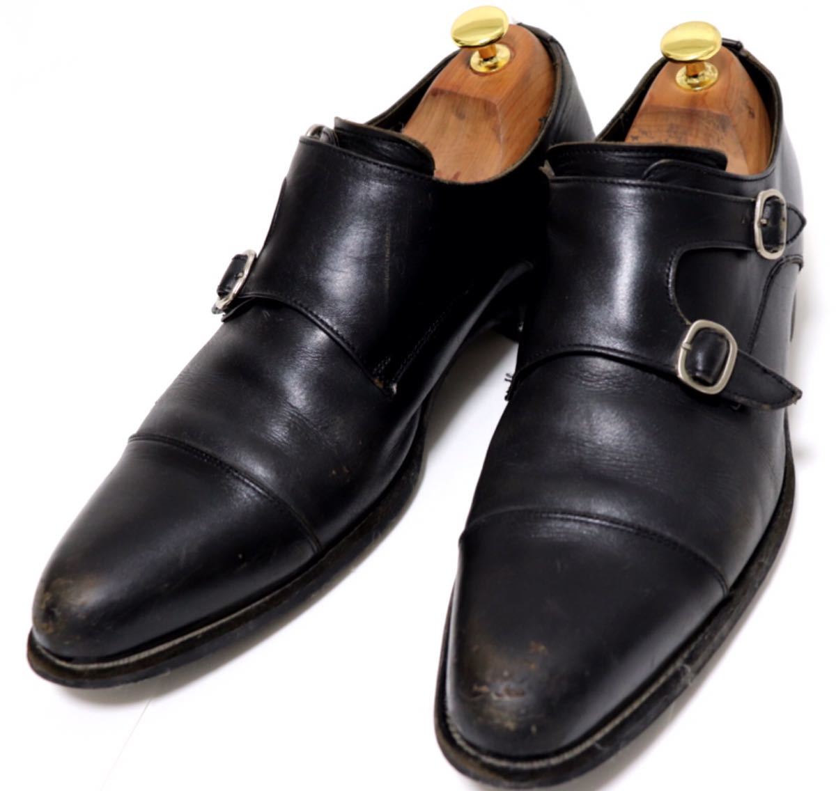 即決落札　REGAL 26㎝ ビジネスシューズ ダブルモンクストラップ ブラック　高級靴　本革　フォーマル　紳士靴　ドレス　送料無料！