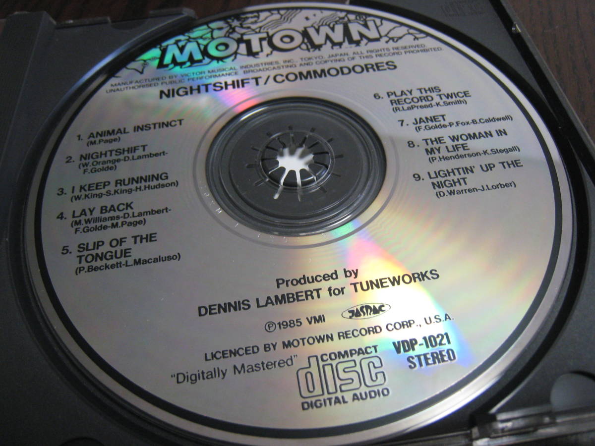コモドアーズ/COMMODORES CD『ナイトシフト NIGHTSHIFT』VDR-1021 3200円盤_画像5