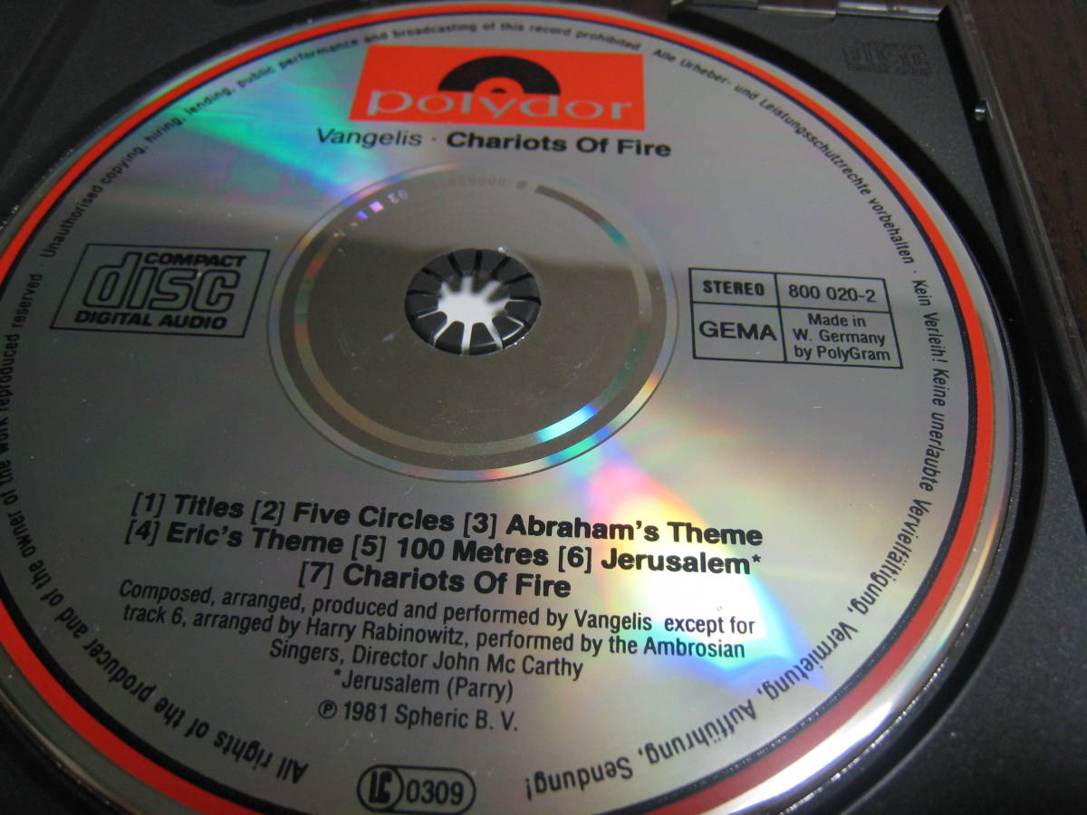  Van ge squirrel VANGELIS CD[CHARIOTS OF FIRE VANGELIS].. Runner west . record P33P-50013 3300 jpy record 