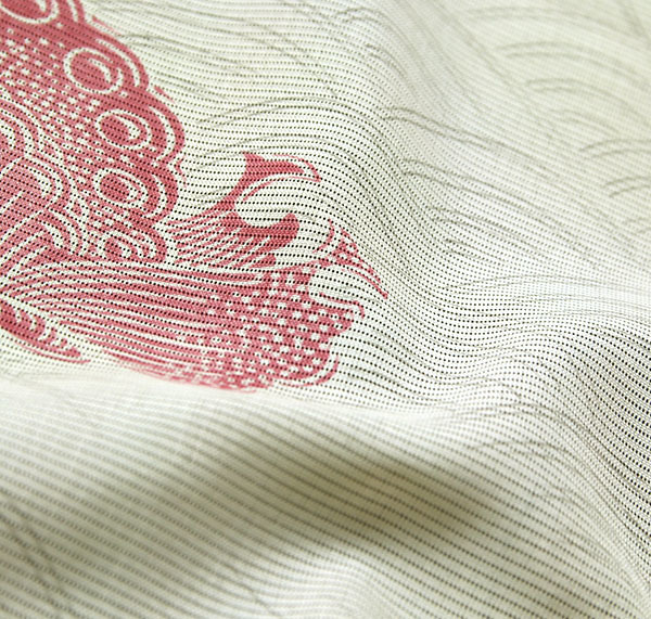 ■6507■　夏衣　絽　洗える小紋　青海波に揚羽蝶