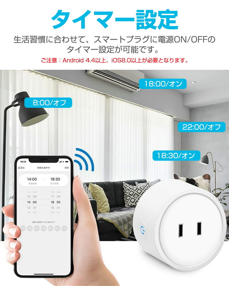 【新品・2個セット】Wi-Fi スマートプラグ 音声コントロール スマートソケット スマホ対応 リモート機能 アプリコントロール 遠隔操作可能_画像5