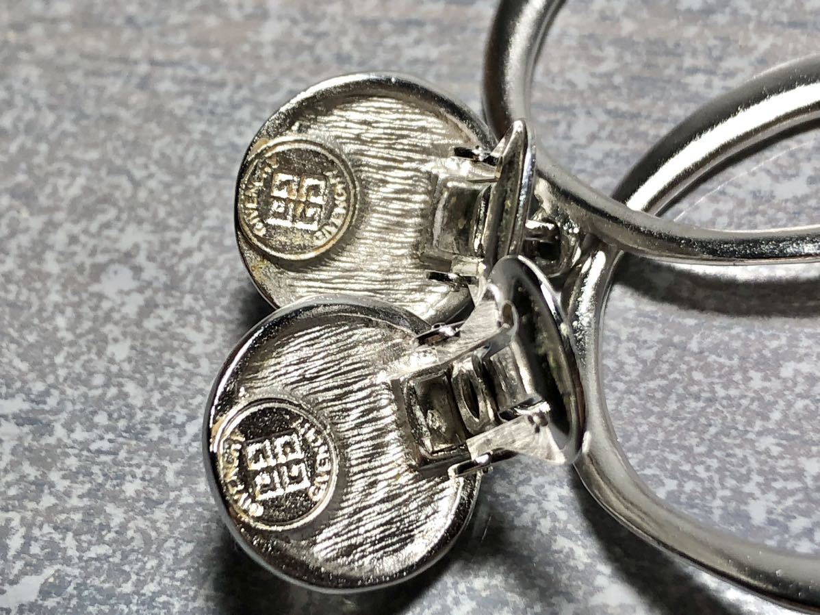 GIVENCHY ジバンシィ フープ イヤリング ストーン シルバー