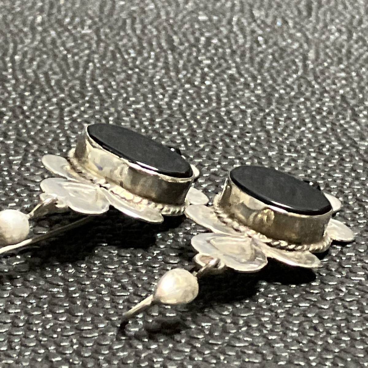 【ws660】SILVER 925 シルバー ピアス オニキス