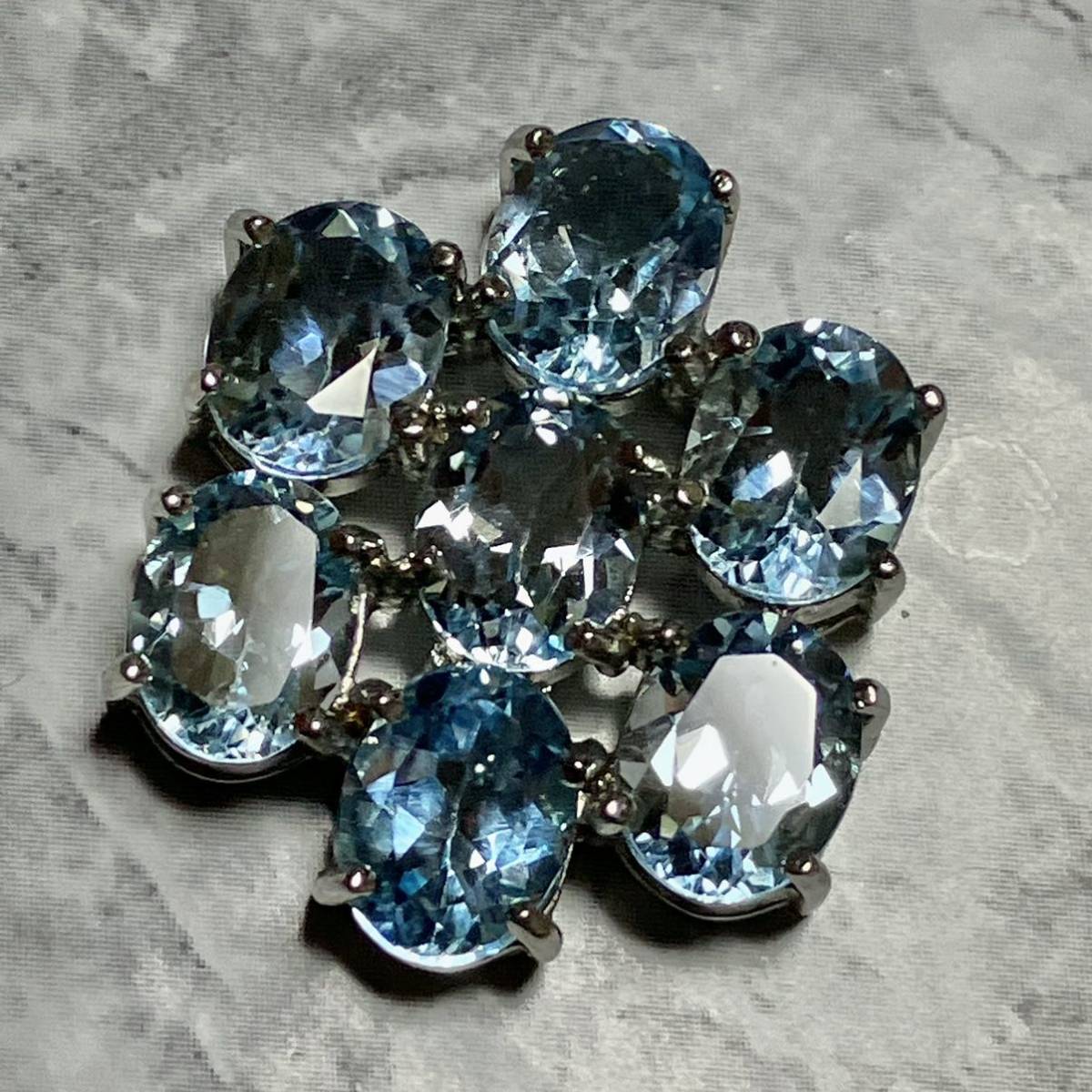 [ws550] прекрасный товар серебряный 925 колье бледно-голубой натуральный камень Silver