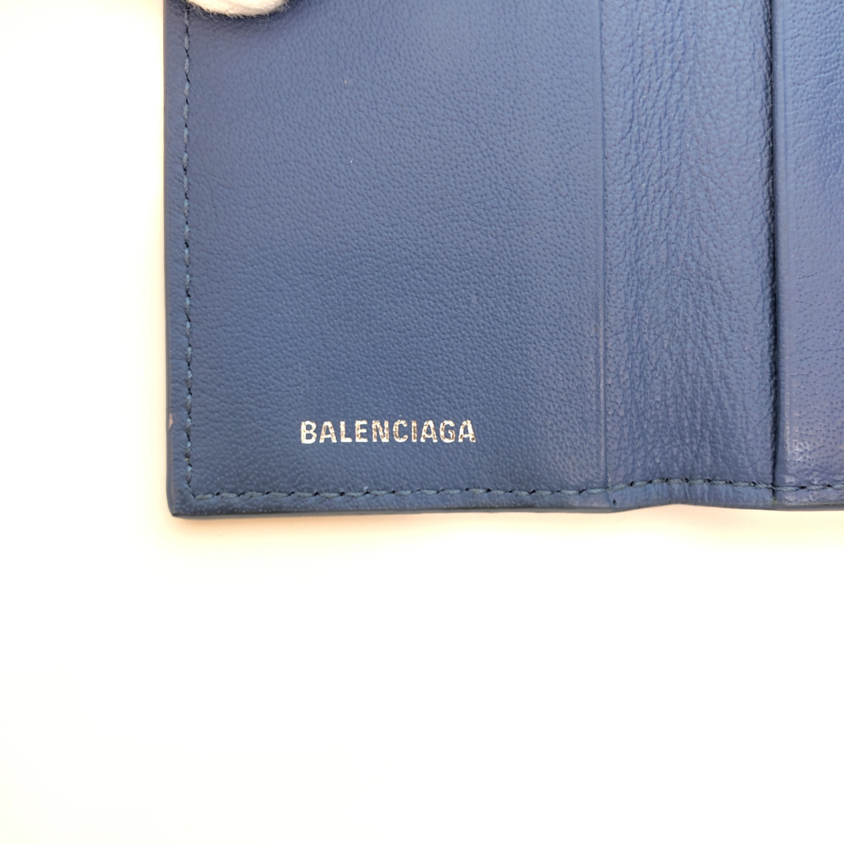 ● BALENCIAGA バレンシアガ PAPIER ペーパー ６連 キーケース キーリング付き レザー シルバー 箱付き タグ付き ペトロール ブルー 青 104_画像5