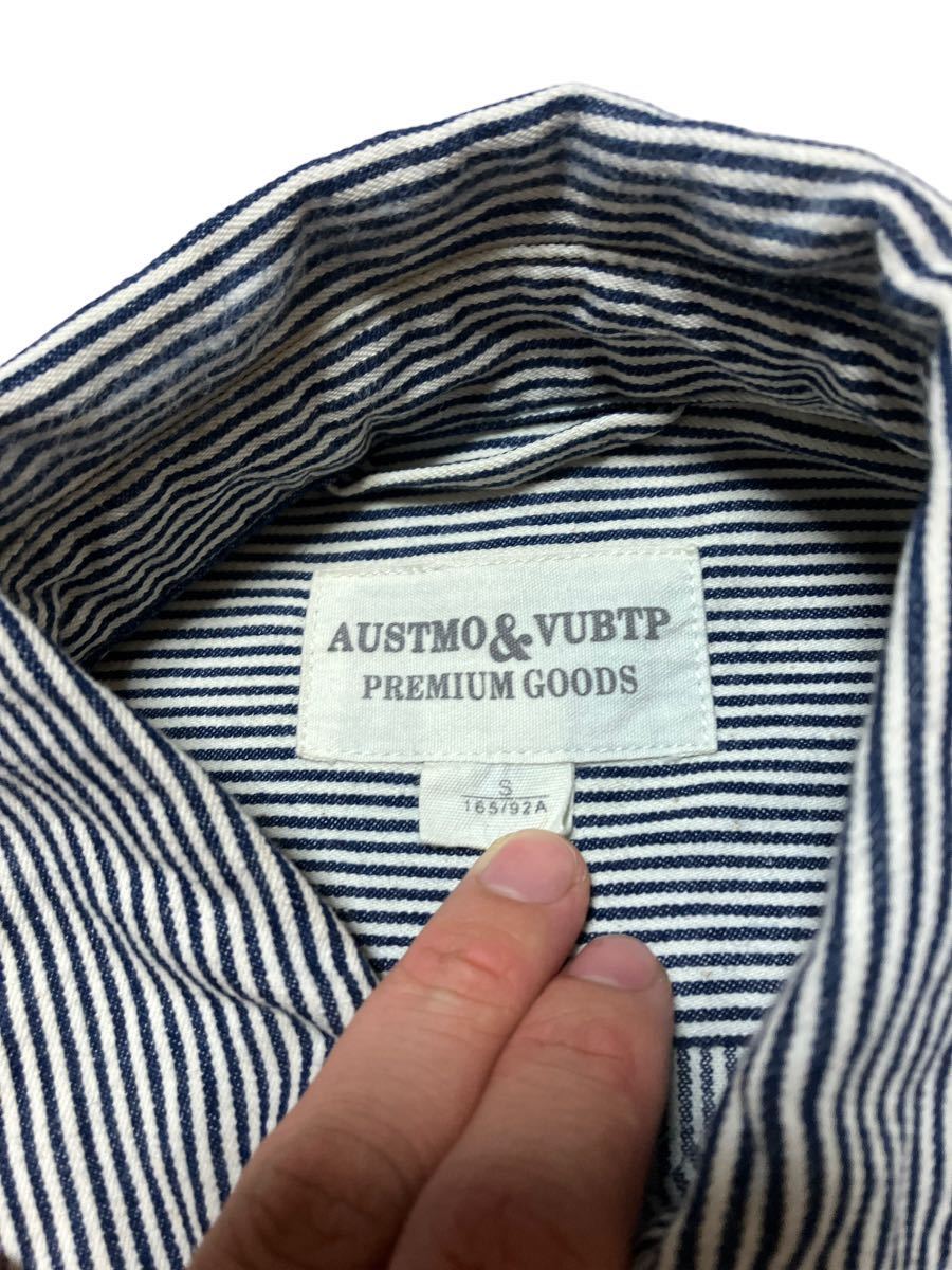 AUSTMO&VUBTP ヒッコリーストライプ ワークシャツ sizeS【1210】_画像6