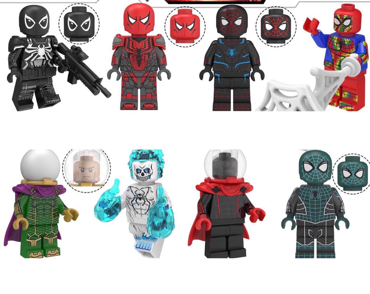 8体　スパイダーマン　マーベルミニフィグ LEGO 互換 ブロック ミニフィギュア アベンジャーズ　レゴ 互換 m30 j_画像1