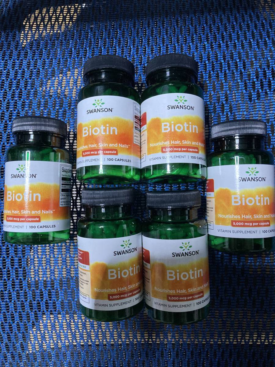  domestic delivery! time limit is 2025 year on and after. long thing! free shipping! complete unopened! pursuit possibility! anonymity delivery! 100 Capsule ×6s one son company biotin 5000mcg