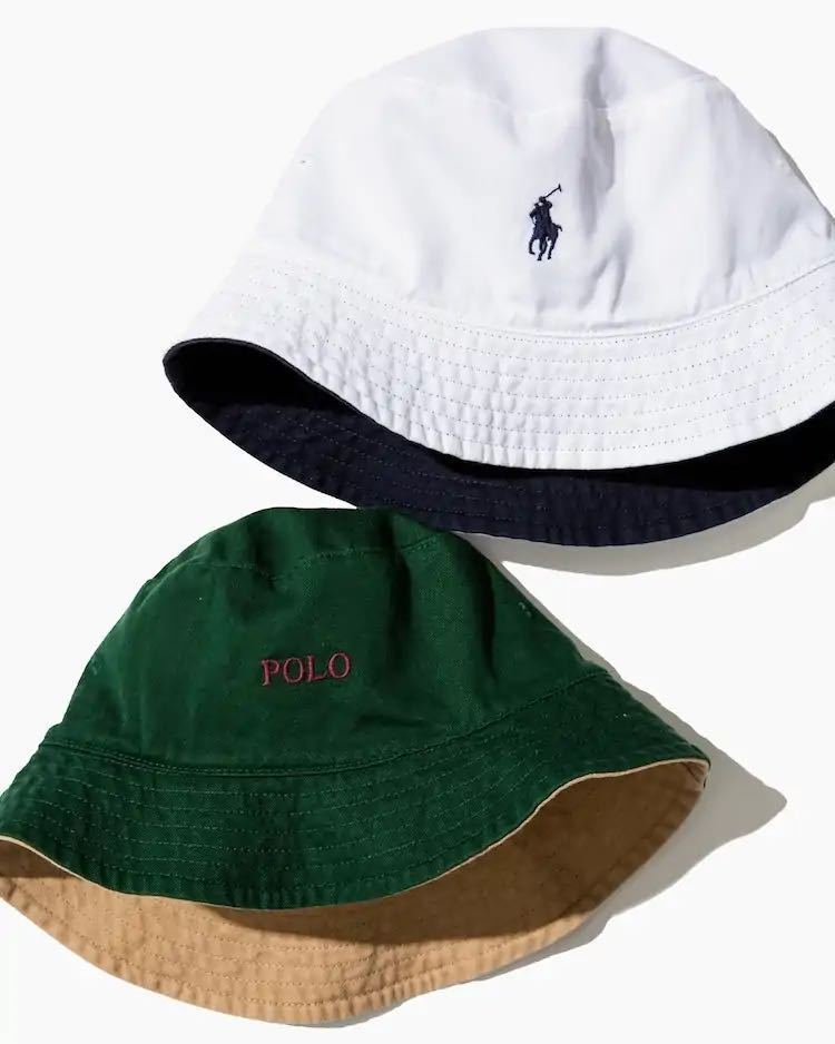 美品POLO RALPH LAUREN BEAMS別注REVERSIBLE HAT NAVY/WHITE size S/M